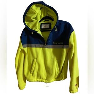 Tommy Hilfiger Neon Yellow/Blue Pullover Sweatshirt